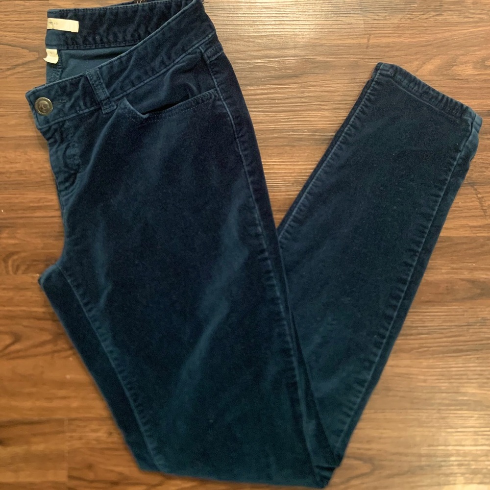 Deep Teal Velvet Jeans